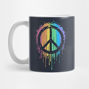 Rainbow Drip Peace Mug